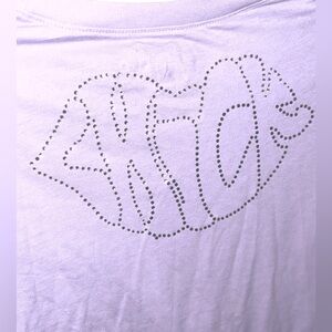 Chick by Nicky Hilton T-Shirt Sequined Graphic On Back Excellent Used Condition